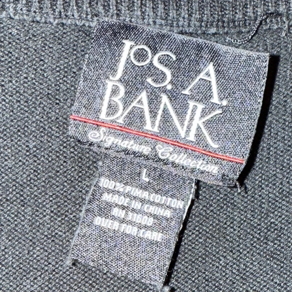 JOS. A. BANK Men’s Black Pima Cotton Quarter Zip Sweater Size L